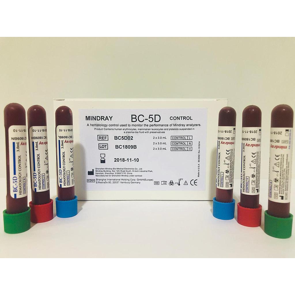 BC-5D, CONTROL HEMATOLÓGICO - 6X3ML (2B, 2N, 2A)